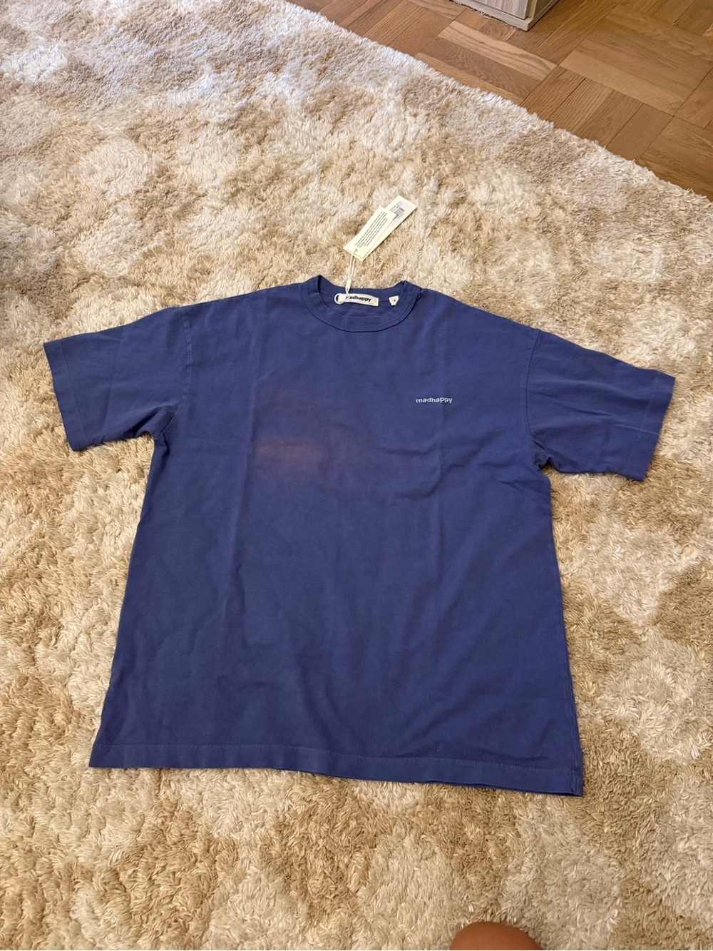 Madhappy navy short sleeve tee with small chest logo